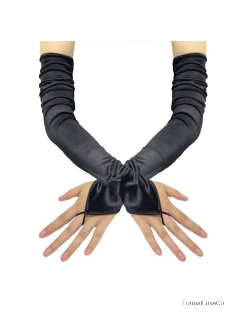 Satin Opera Fingerless Gloves Extra Long 27.6 in Evening Party